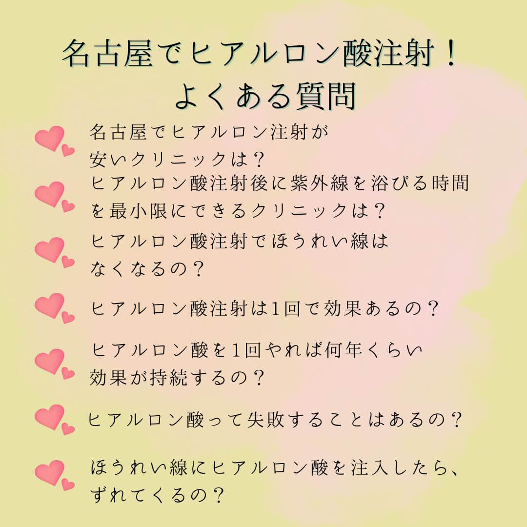名古屋でヒアルロン酸注射が安いおすすめクリニック
