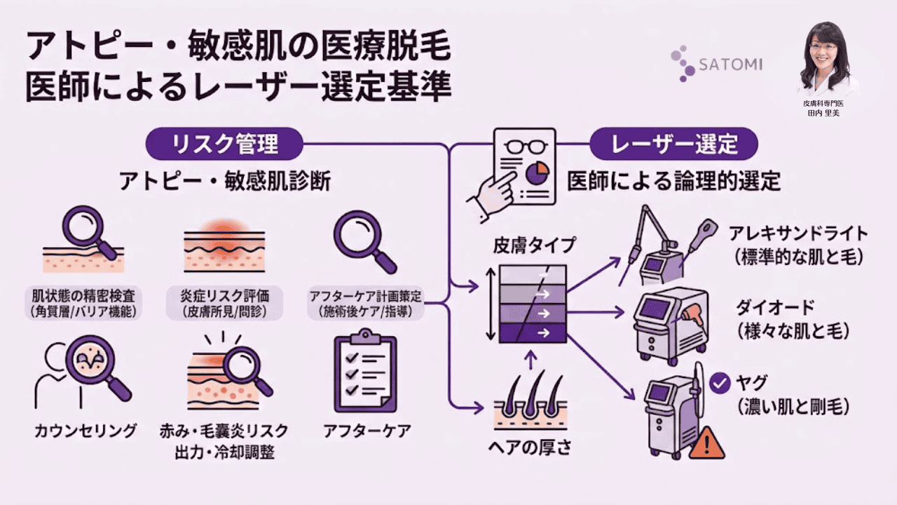 アトピー肌・敏感肌における医療脱毛のリスク管理とレーザー選定基準の全体像