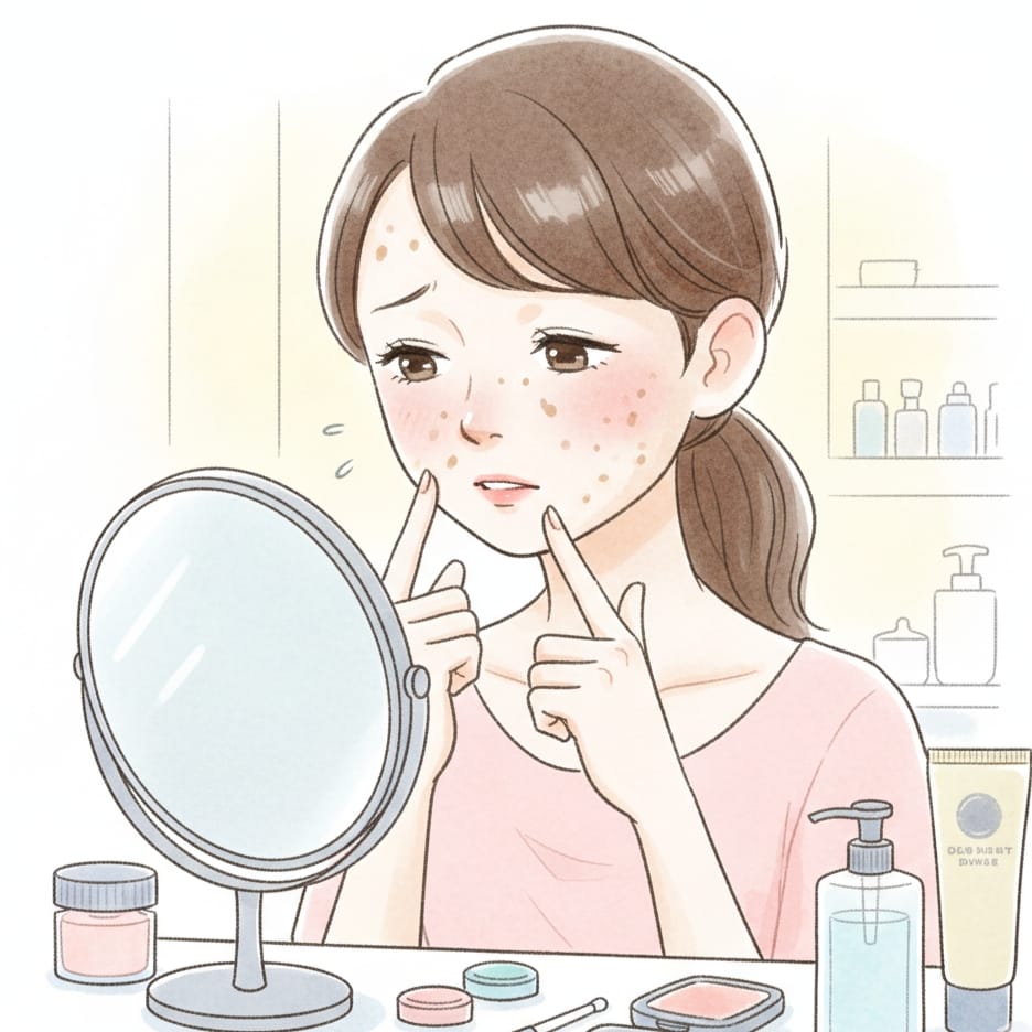 シミ・くすみが気になっている人のイメージ図