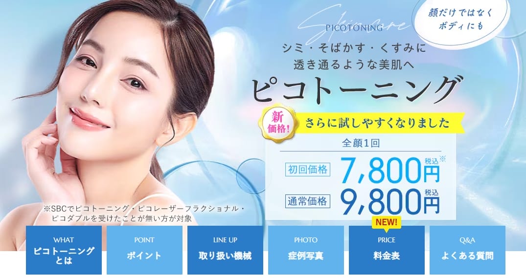 湘南美容クリニックのピコトーニングFV