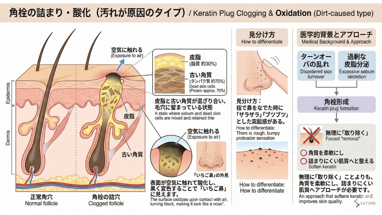 角栓の詰まり·酸化汚れが原因のタイプKeratin-Plug-Clogging-Oxidation-Dirt-caused-type