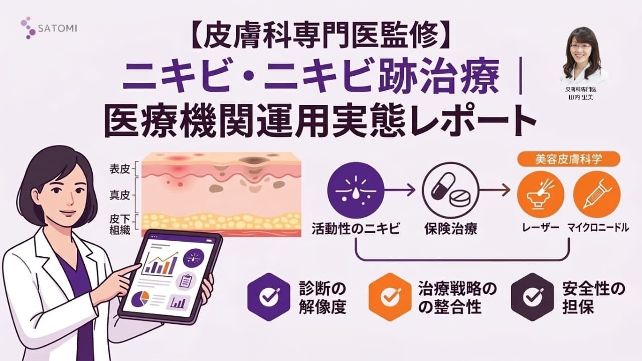 【皮膚科専門医監修】ニキビ・ニキビ跡治療における主要医療機関の運用実態と医学的評価基準レポート